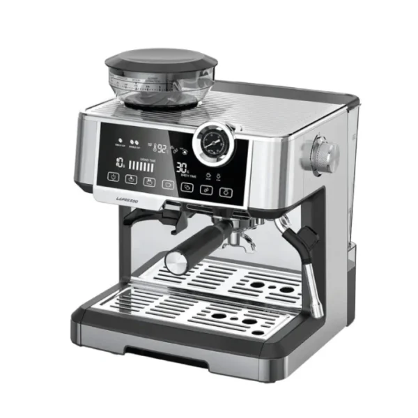 Lepresso Dual Boiler Espresso Machine with Conical Grinder & Pressure Gauge 19 Bar