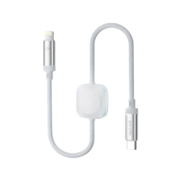 Porodo 2 in 1 C-L 27W Cable with Wireless Watch Charger 1.2M