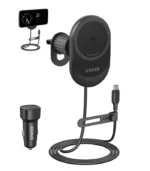 Anker MagGo Wireless Car Charger (Pad, Built-In USB-C Cable)