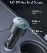 Anker Nano Car Charger (167.5W, 3 Ports) - Image 2