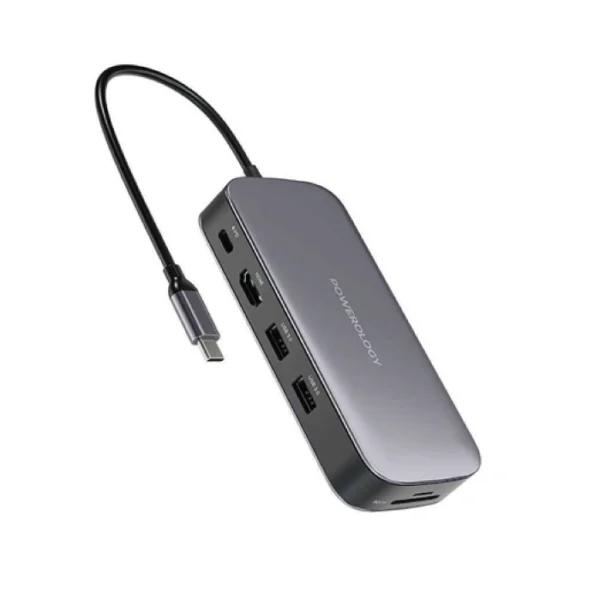 Powerology 256 GB USB-C Hub & SSD Drive All-in-one Connectivity & Storage PD 100W